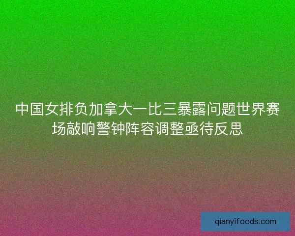 中国女排负加拿大一比三暴露问题世界赛场敲响警钟阵容调整亟待反思