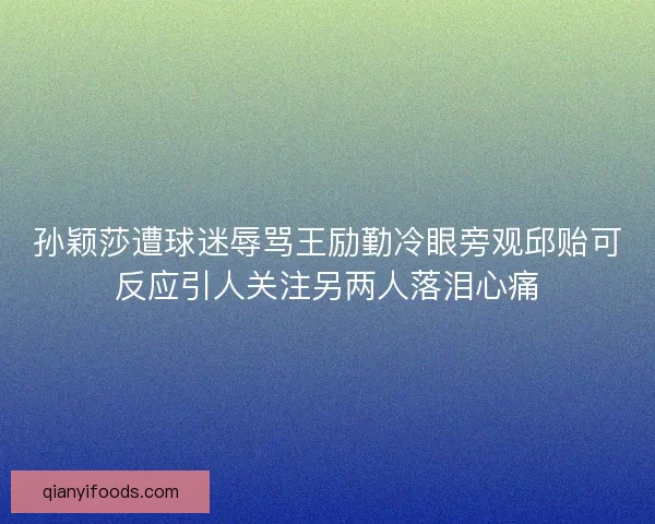 孙颖莎遭球迷辱骂王励勤冷眼旁观邱贻可反应引人关注另两人落泪心痛