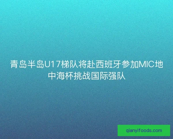 青岛半岛U17梯队将赴西班牙参加MIC地中海杯挑战国际强队